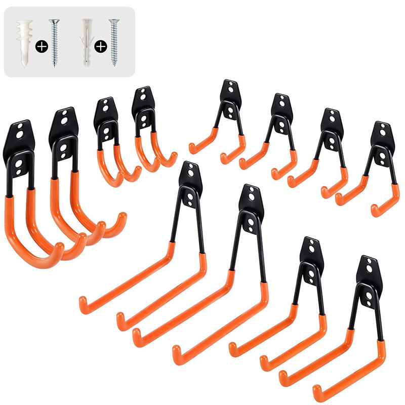 

Heavy Duty Metal Hook Garage Organizer Wall Mount Bicycle Hanger s Anti-slip Storage For Garden Tool 220311