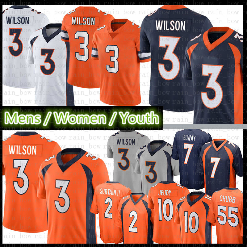 

3 Russell Wilson Patrick Surtain II Football Jersey Jerry Jeudy Teddy Bridgewater Peyton Manning Justin Simmons Javonte Williams John Elway Bradley Chubb Sutton, Patch+mens jersey(txz)