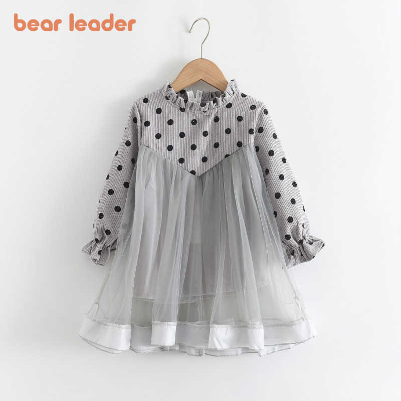 

Bear Leader Spring Summer Baby Girls Dress Casual Polka Dot Kids Dresses for Girl Children Party Clothing Cute Princess Dress 210708, Ah4345 beige