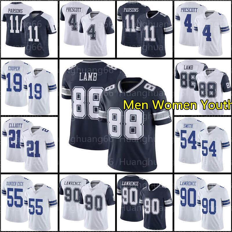 

4 Dak Prescott 11 Micah Parsons 88 CeeDee Lamb Football Jerseys Ezekiel Elliott 19 Amari Cooper 55 Leighton Vander Esch Sean 90 DeMarcus Lawrence Smith men women youth, As