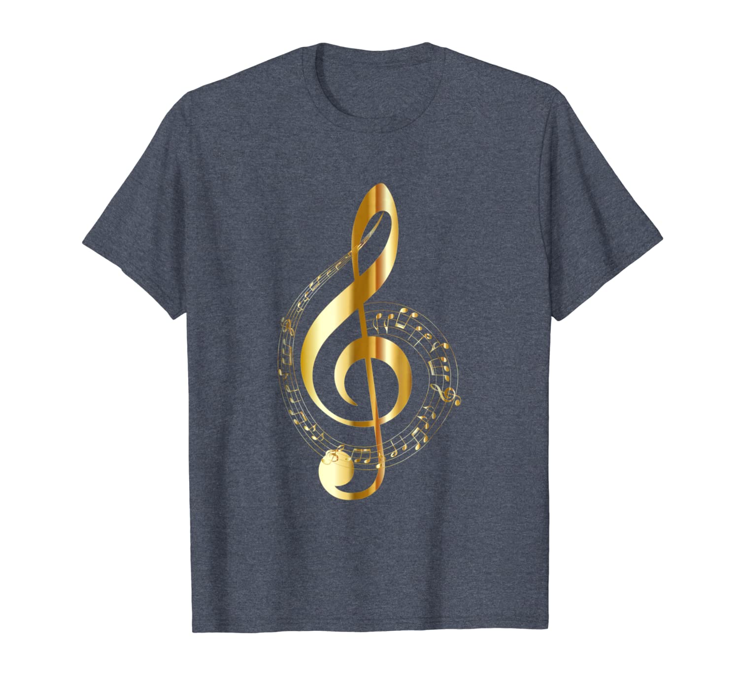 

music note gold treble clef musical symbol tee for musicians, White;black
