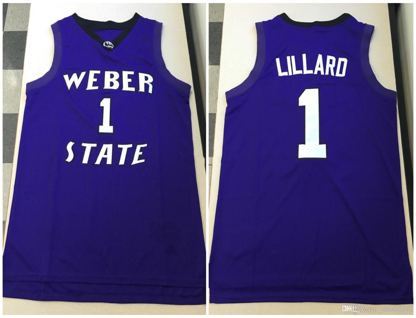 

Weber State Wildcats College Damian Lillard #1 Basketball Jersey Mens Stitched Custom Any Number Name Jerseys, As show