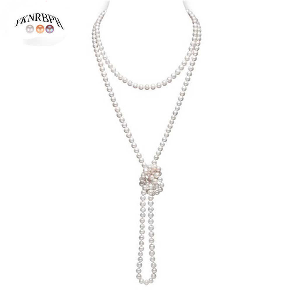 

YKNRBPH Natural Pearl Long Necklace Female Luxury Birthday Gift
