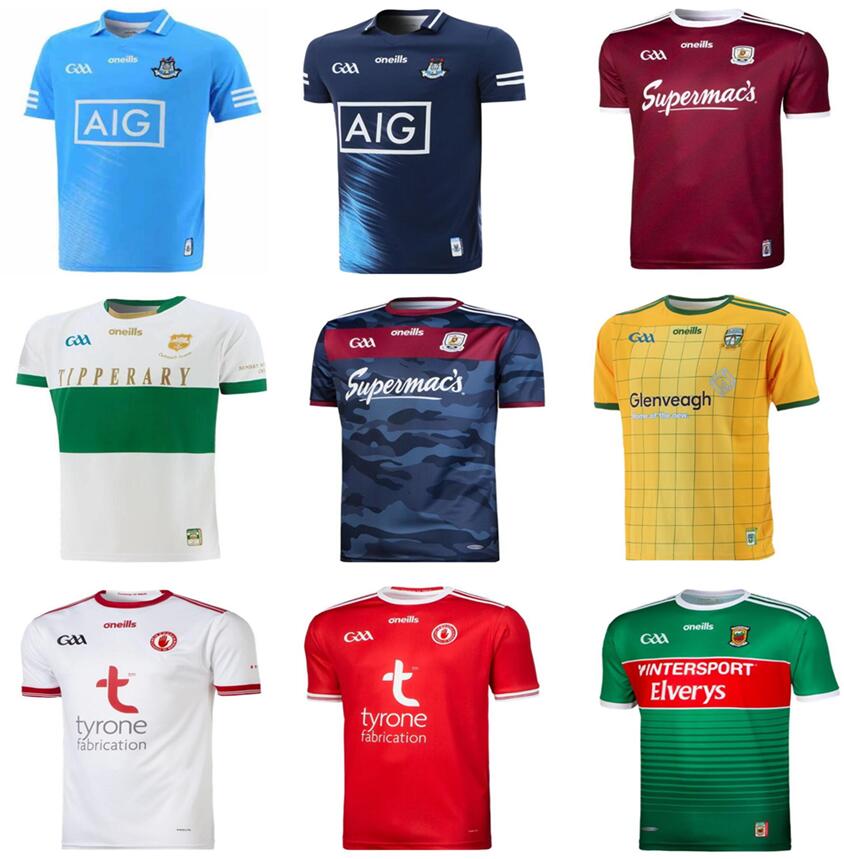 

PRESELL GAA Rugby Jerseys KERRY TYRONE MAYO CORK MEATH GALWAY Dublin Ath Cliath GAILLIMH TIPPERARY CIOBRAIO ARANN SHIRTS 2021, Black;gray