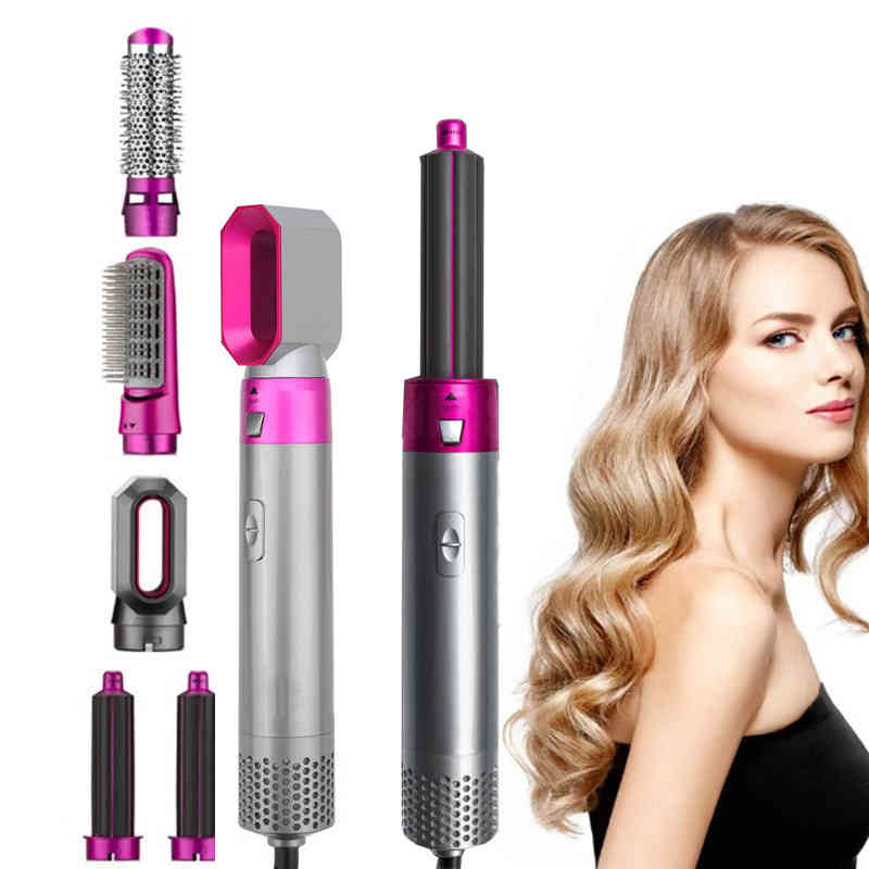 

Blow Dryer 5 In 1 Hair Dryer Hot Comb Brush Automatic Curler Professional Curling Iron Straightener Styling Tools Blow