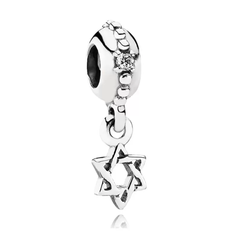 

New Arrival 925 Sterling Silver Hollow Six-pointed Star Dangle Charms Fit Pandora European Charm Bracelet Fashion Women Wedding Engagement Jewelry Accessories