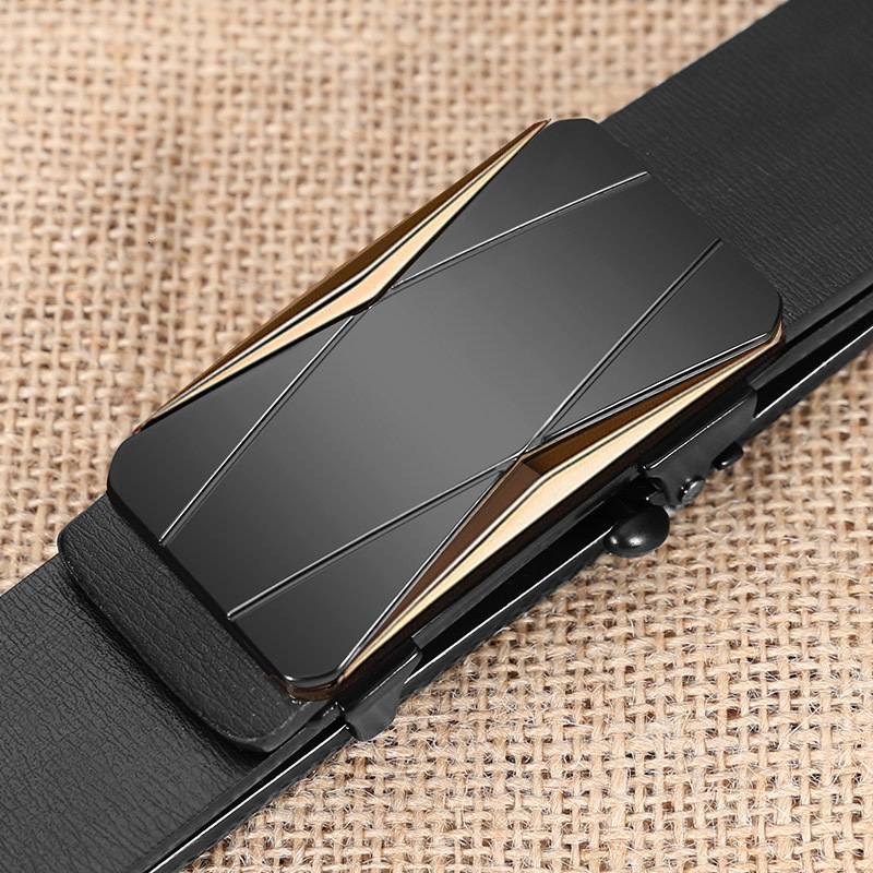 

Man Toothless Automatic Buckle Men's Leather Belt, Black;brown