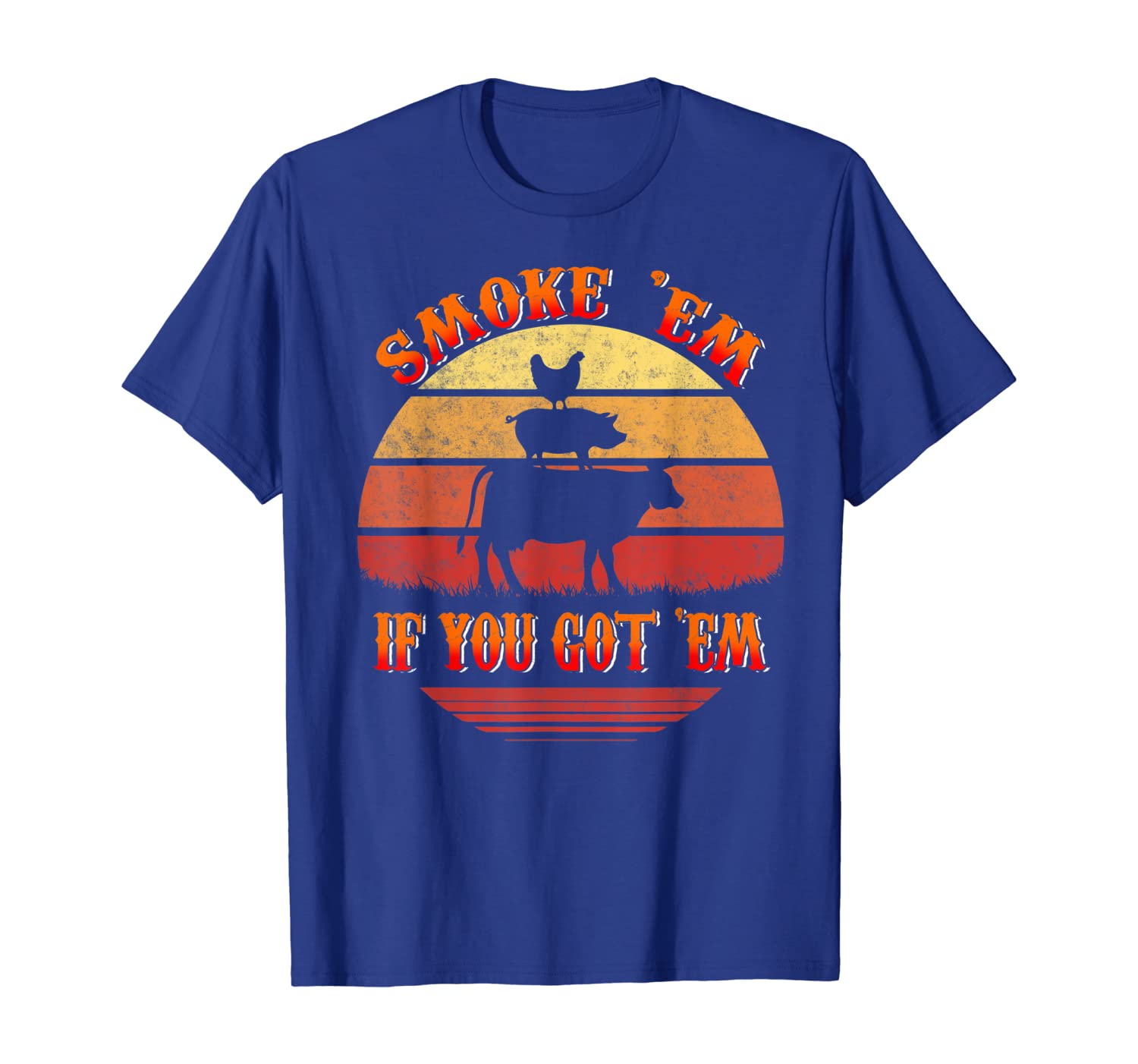 

smoke 'em if you got 'em bbq grilling smoking t-shirt, White;black