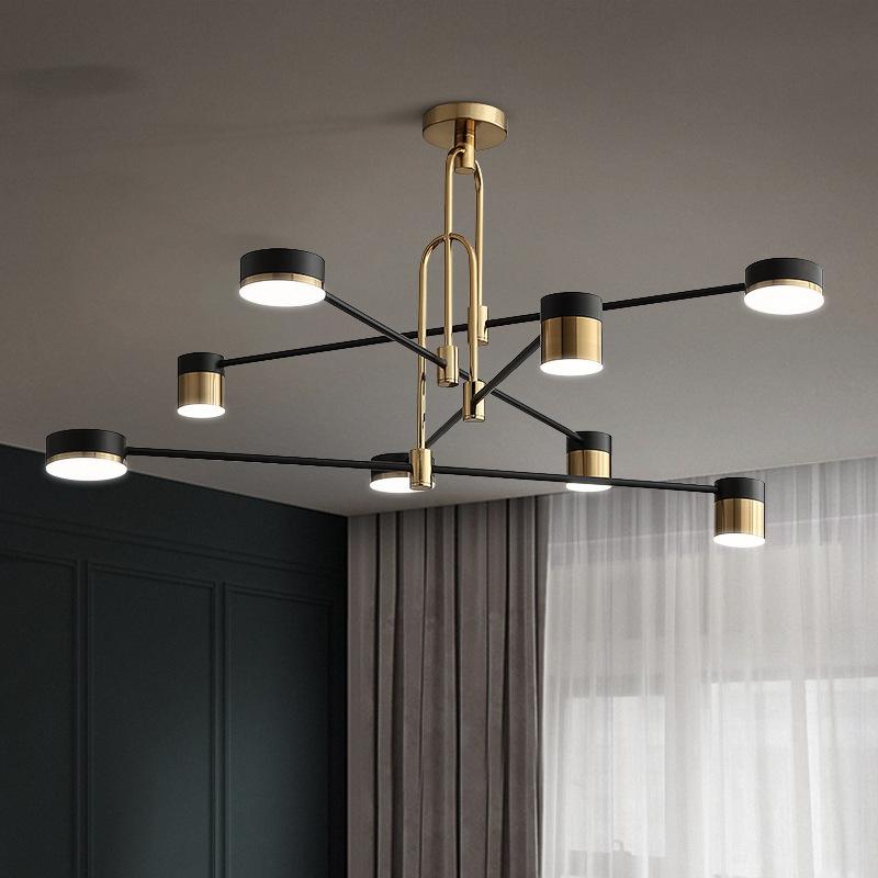 

Chandeliers Industrial Chandelier Gold Black Metal Nordic Style Lamp For Home Dining Room Decoration 4/6/8 Heads Golden
