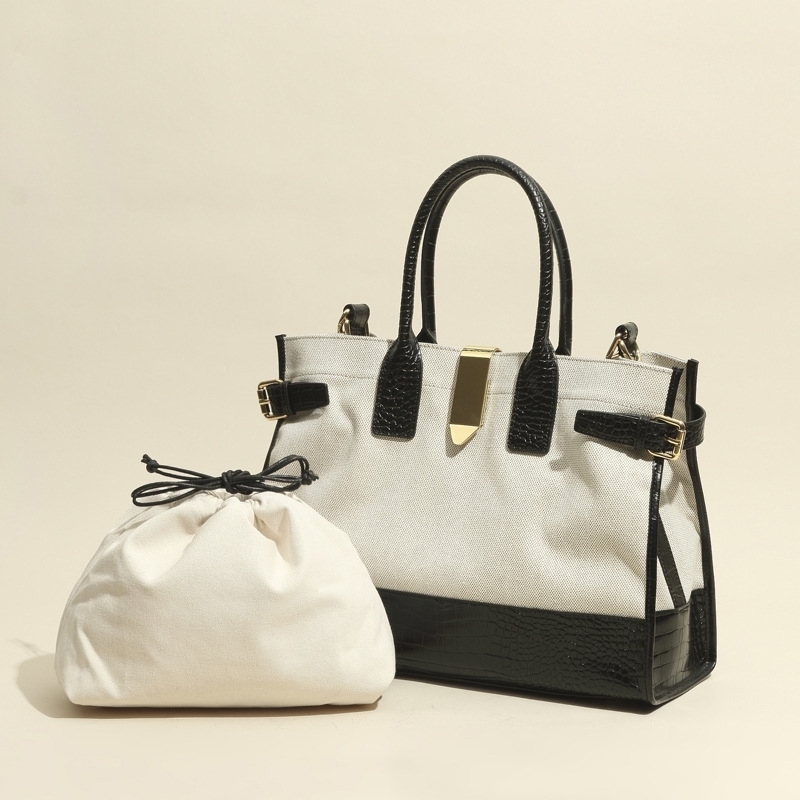 

Women Luxurys Designers Bags 2021 summer style leather cow splicing canvas trend large capacity h Designer Handbag Handbags Totes Crossbody Bag