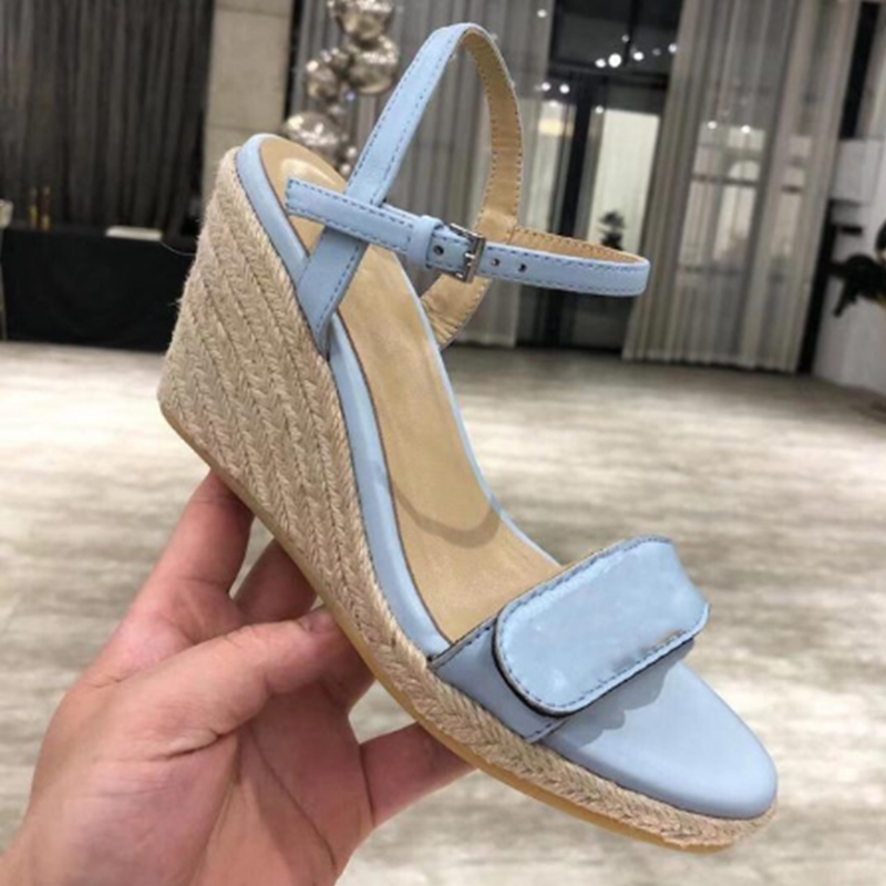 

Women's Casual Slippers Wedge Thick Bottom Shoes Luxury Ollymurs New Summer Open Toe Ankle Strap Wedge Runway Sandals Shoes, Light green