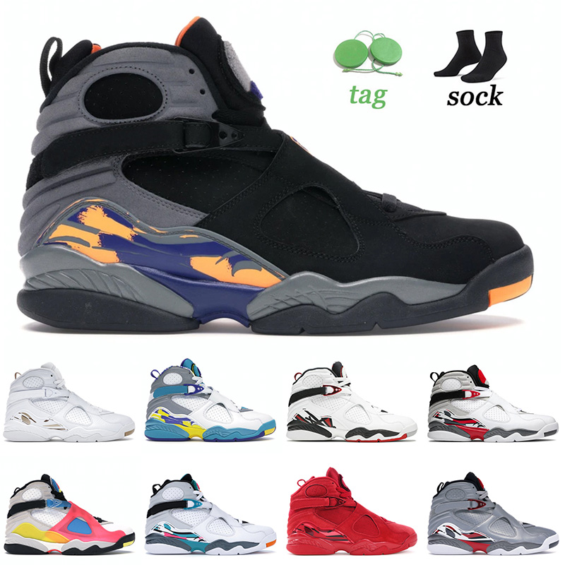 

Top Jumpman 8 8s XIII Basketball Shoes White Aqua Valentines Day SE Bugs Bunny Chrome Off Mens Women Three Peat Trainers Sneakers, A3 black cement 40-47