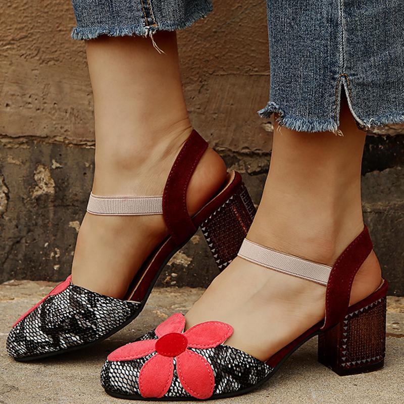 

Sandals Female Sexy Party High Heels White Pumps Square Women's Shoes Fashion Point Toe Buckle Strap Heel, Red