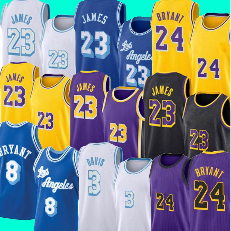 

Los Angeles Lakers LeBron 23 James Basketball Jerseys Kyle 0 Kuzma Anthony 3 Davis Shaquille 34 O'Neal Jersey 24 Bryant 8 shirt, Black;red