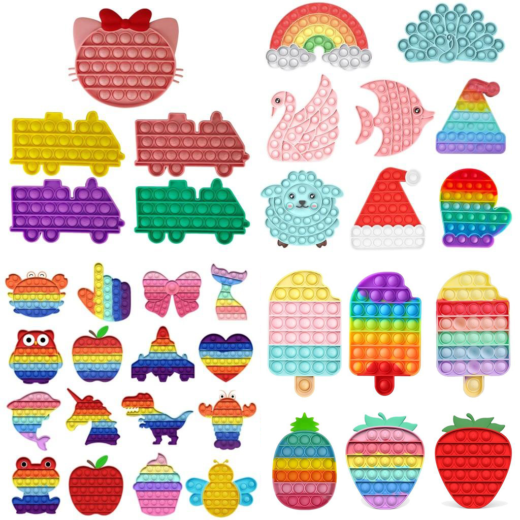 

Tiktok Glowing Push Bubble Fidget Toys Christmas Gift Autism Special Needs Stress Reliever Helps Relieve Stress Increase Focus Soft Squeeze Toy