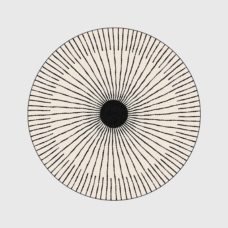 

Carpets Ins Minimalist Black And White Circle Line Round Carpet Living Room Rug Bedroom Beside Boho Area Floor Mat Home Decor