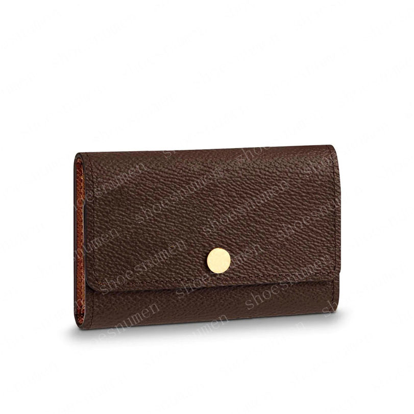 

6 Key Holder Keys Pouch Keyss Wallet Mens Womens Card Handbags Leather Chain Mini Wallets Coin Purse 00 811, #04 damier white