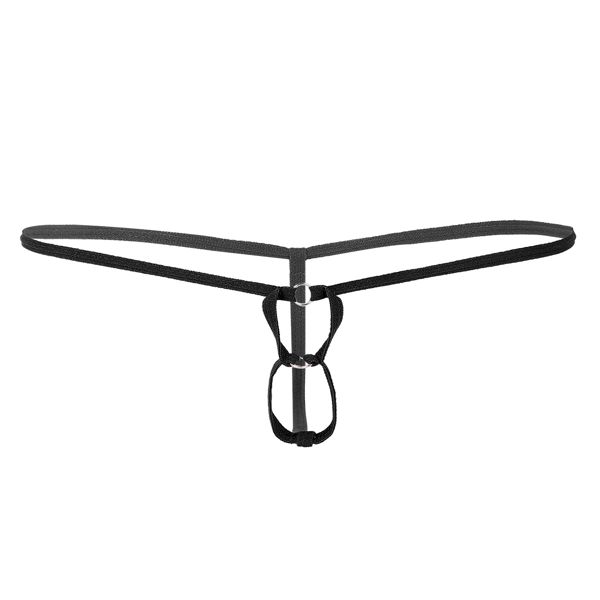 

Gay Mens Fetish Jockstrap Erotic Lingerie Sissy Panties Low Rise with O-ring Pouch Holes T-back Thong Briefs Sissy Underwear