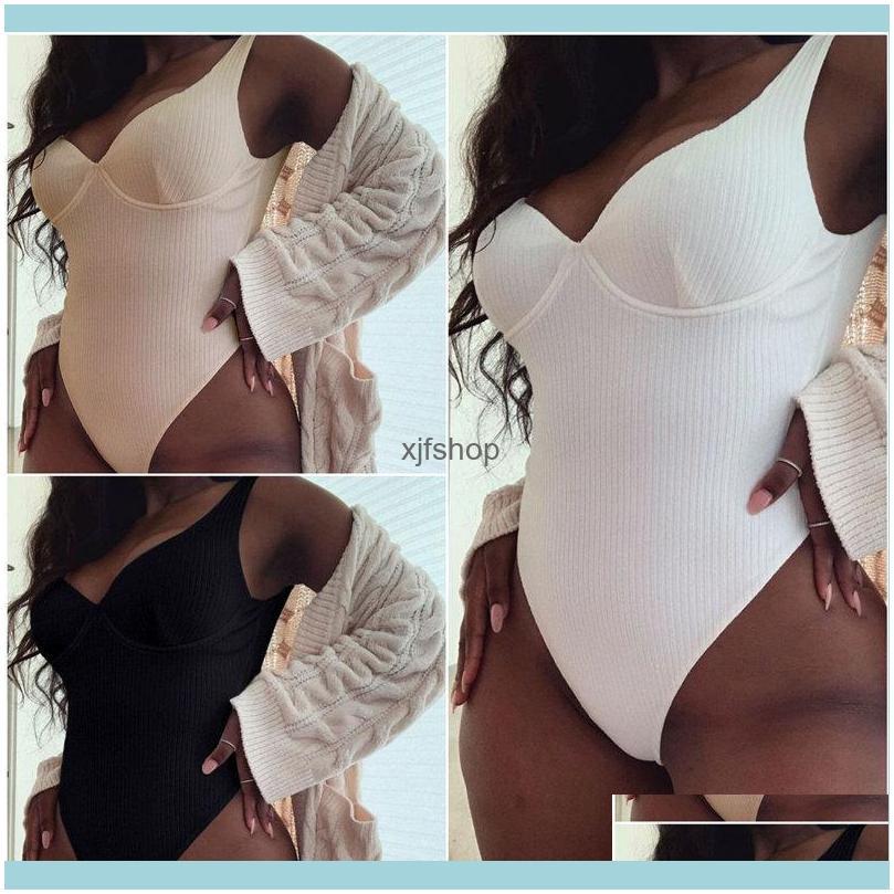

One-Piece Suits Beach Equipment Water Sports & Outdoors2021 Sexy One Piece Swimsuit Solid Black Female Thong Push Up Swimwear Women Brazilia