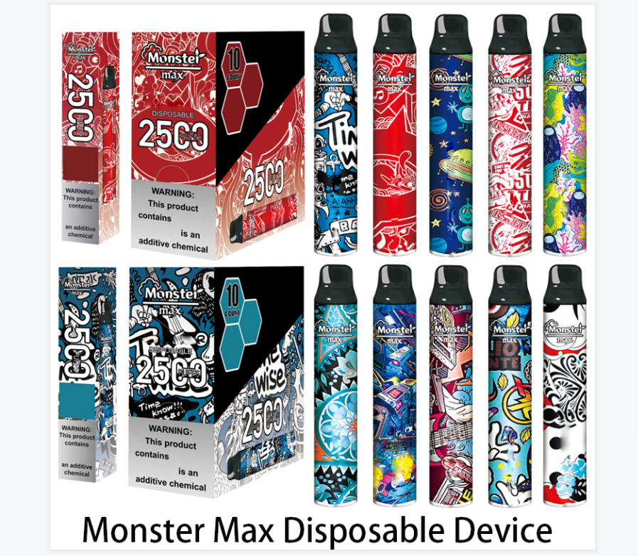 

Original Monster Max Disposable E Cigarettes Device Kit 2500 Puffs Prefilled Pod Vape Pen Authentic VS Bar Plus Dual
