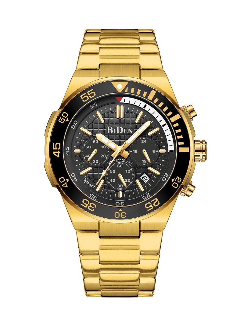 

Wristwatches Arrival Men's Stainless Steel Chronograph Quartz Watches 3ATM Waterproof Fashion Wristwatch, Silver