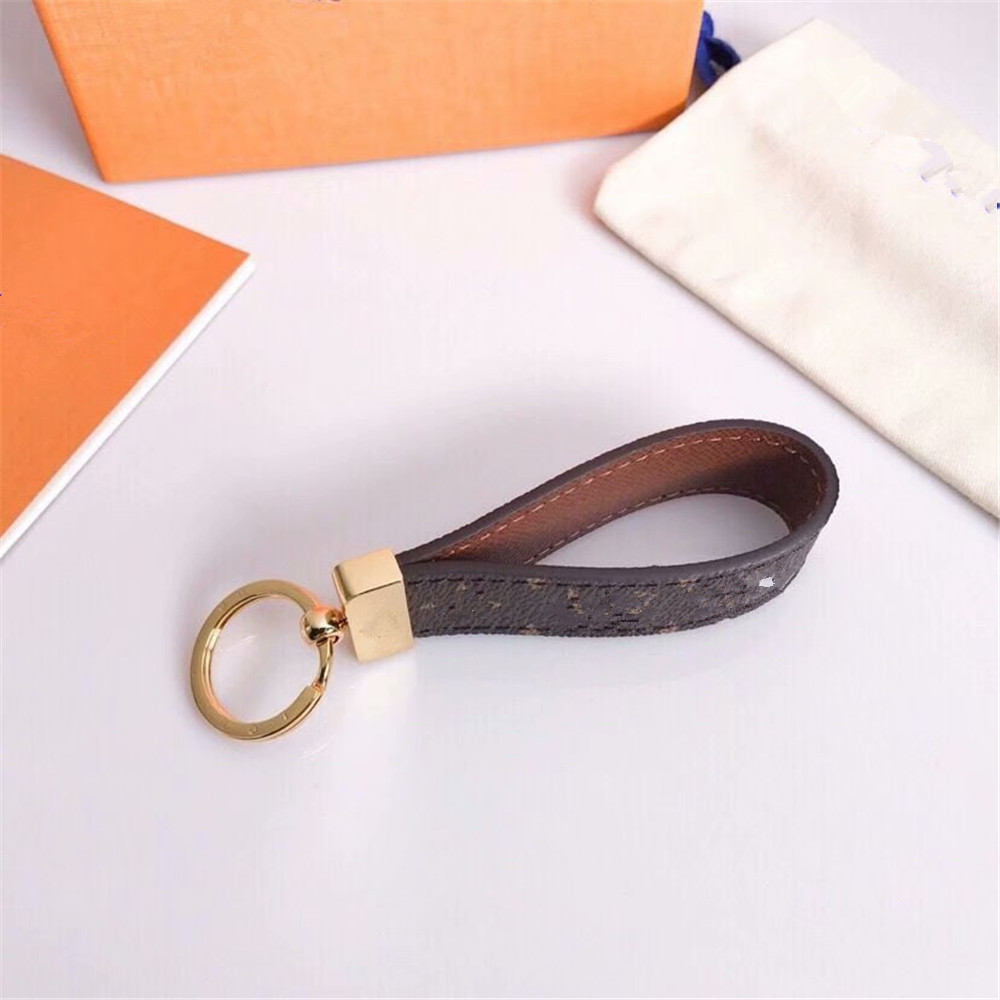 

New product 1Classic Brown PU Leather Chain & Key Rings Holder Keychains for Men Women with Gift Box