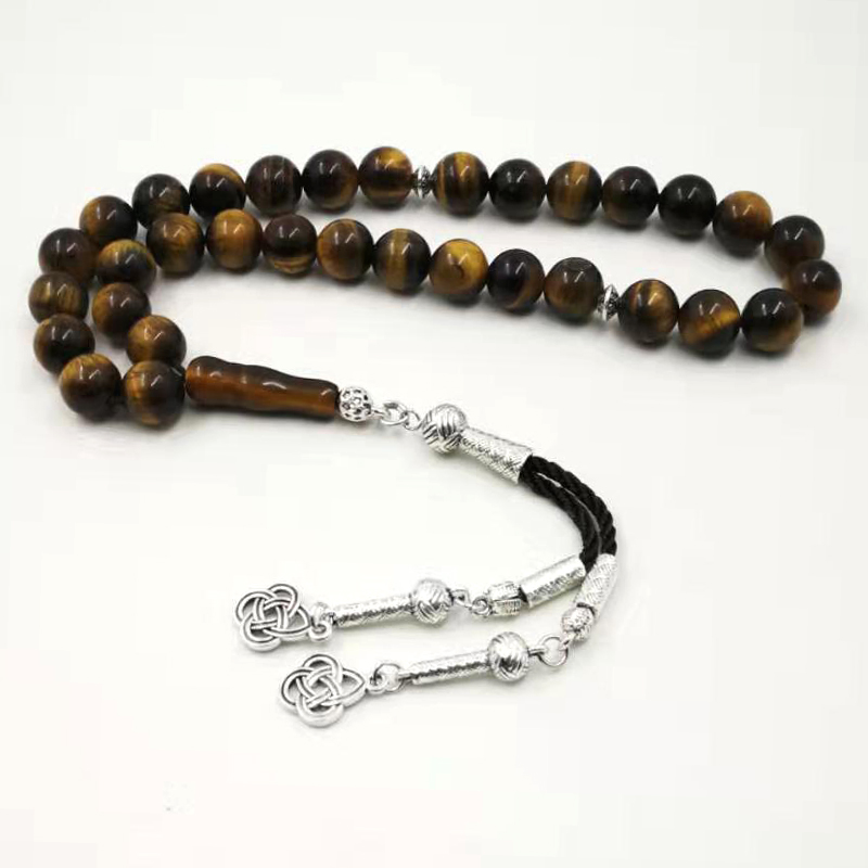 

Natural Tiger eyes tasbih Muslim man prayer beads 33 66 99beads Arabic fashion Rosary