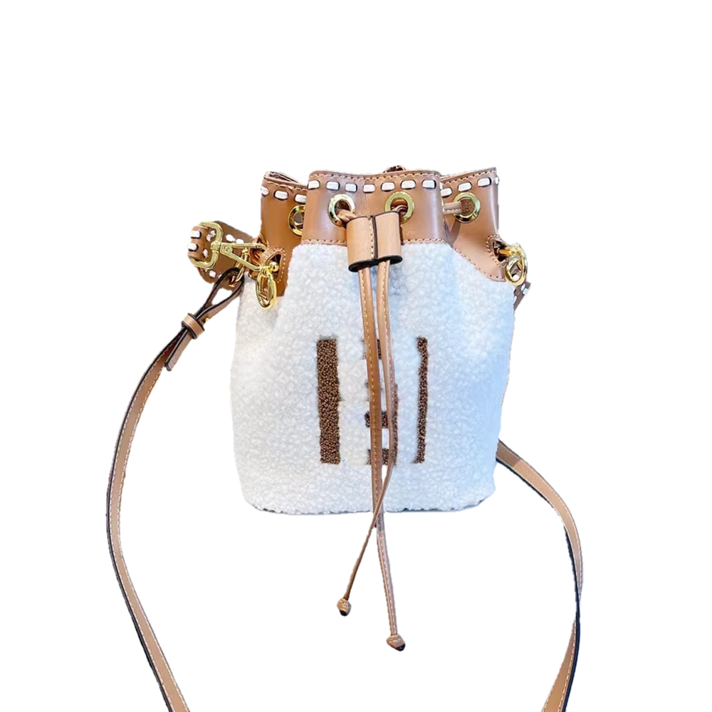 

Designer Ff women's handbag lamb cashmere Mini drawstring Bucket Bag 3 colors cross body Handbags Clutch brand luxury wallet shoulder bags Wallet 17x12x21cm, Supplementary price