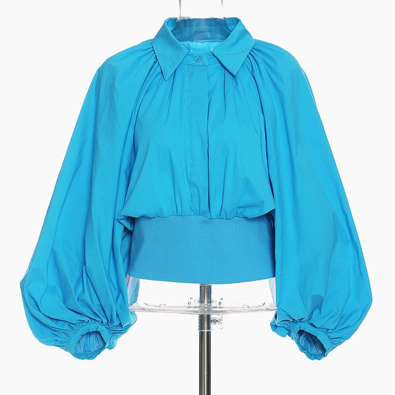 

Women's Blouses & Shirts Women Vintage Cotton Long Lantren Sleeve Loose Tops Shirt 2021, White