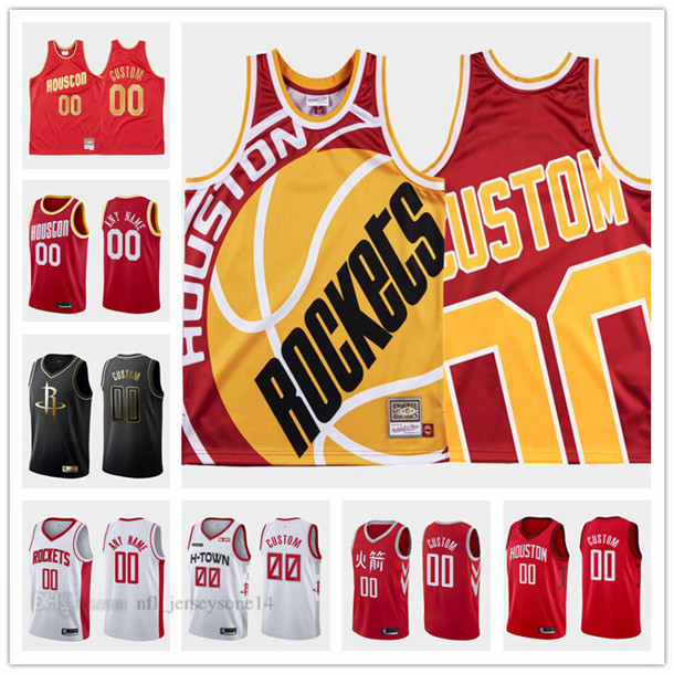 

Custom Mens women youth HoustonRocketsred black Throwback City Basketball jersey