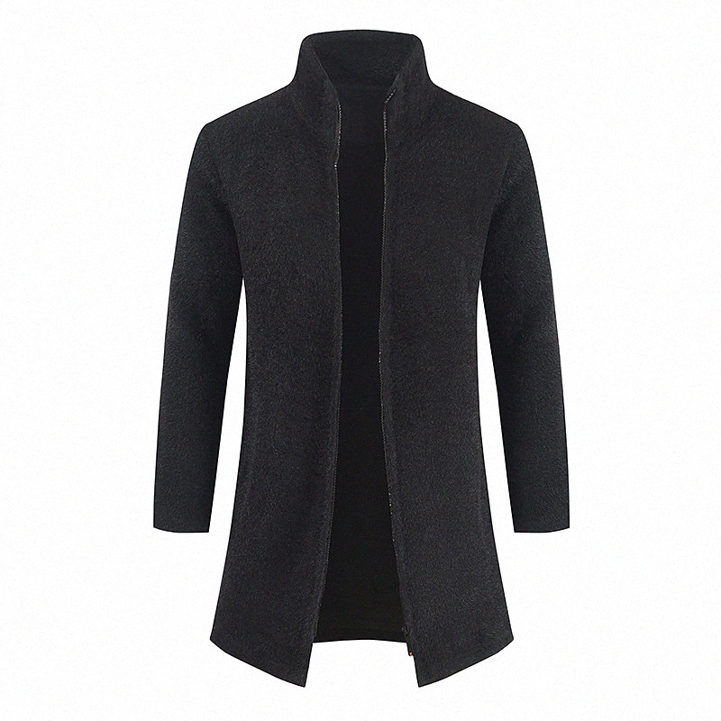 Pull cardigan unisexe pour hommes tricoté couleur massif style manche longue manche régulière Cardigans Cardigans Collier Collier automne Bleu no