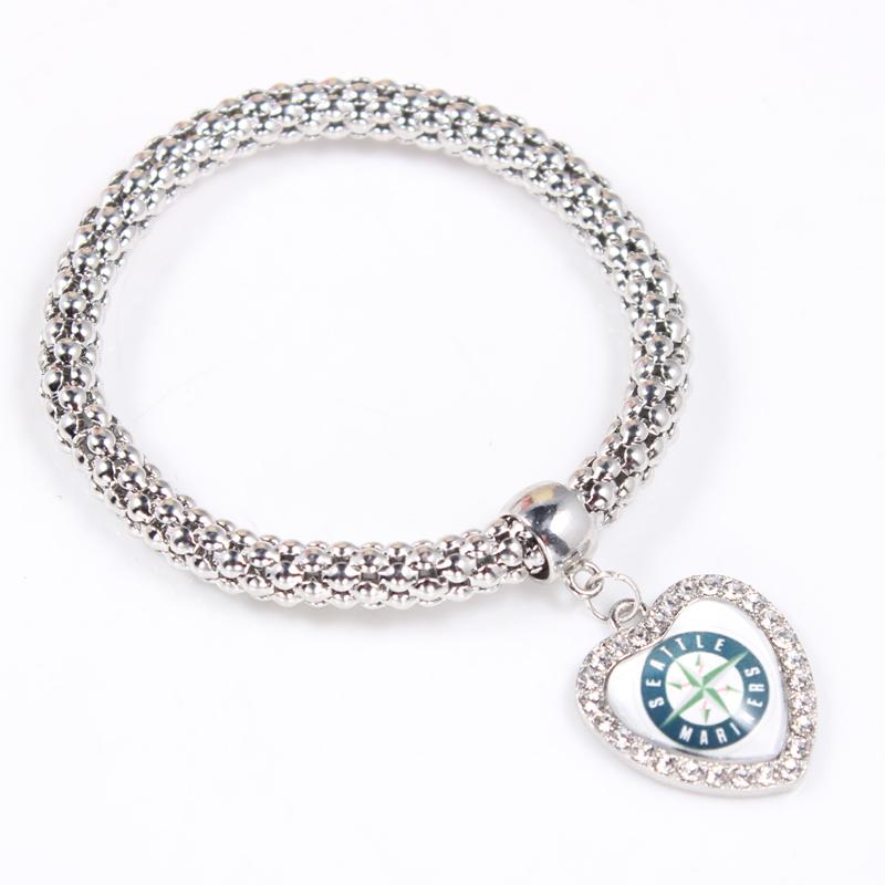 Charm Bracelets 10pcs/lot Baseball Sports Bracelet Seattle Charms Mariners Popcorn Chain Jewelry For Man Woman Fans