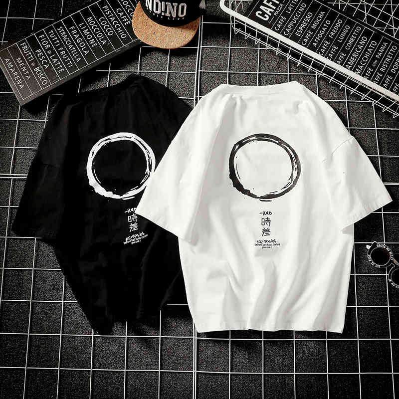 

Men's T-Shirts Creative Printed T- Harajuku T Men Streetwear Tee Kpop Korean Style Tops & Tees 5XL Black Short Sleeve Fas 768C, White