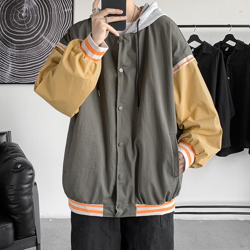 

Men's Jackets 2021 Spring Autumn Casual Hooded Bomber Jacket Men Patchwork Overcoat Streetwear Couples Coats 10 Colors S-3XL J4301