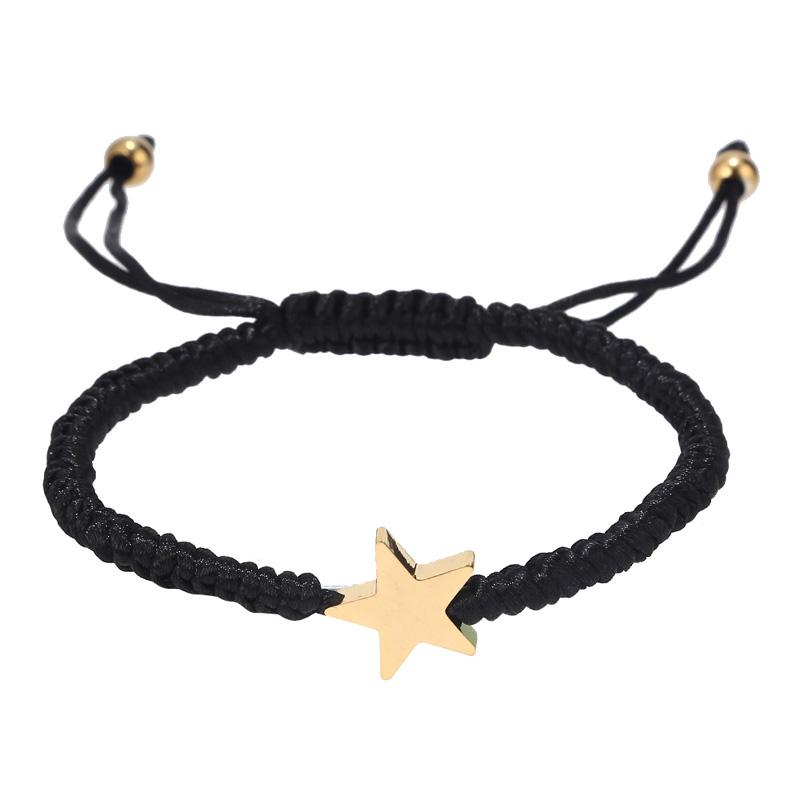

Charm Bracelets Handmade Woven Stainless Steel Star Friendship Braided For Women Colorful Cords Wrist Wrap Adjustable Family