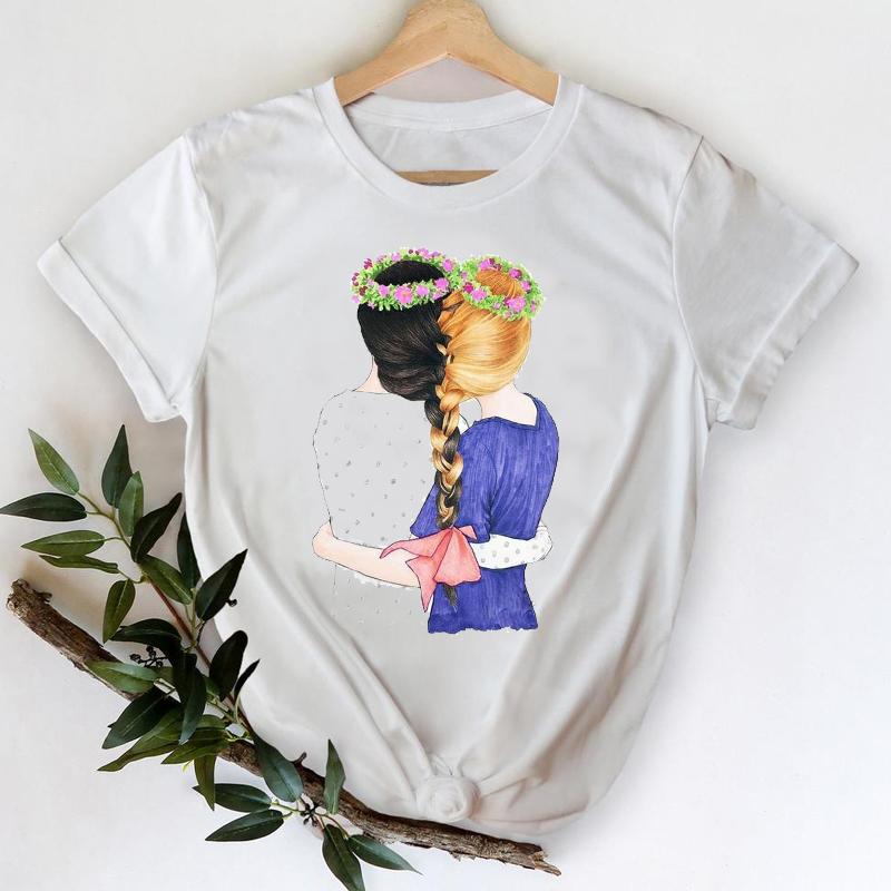

Women's T-Shirt T-shirts Women 2021 Fashion Summer Spring Trend Cartoon Sister Friends Clothes Graphic Tshirt Top Lady Print Female Tee, Cz24084