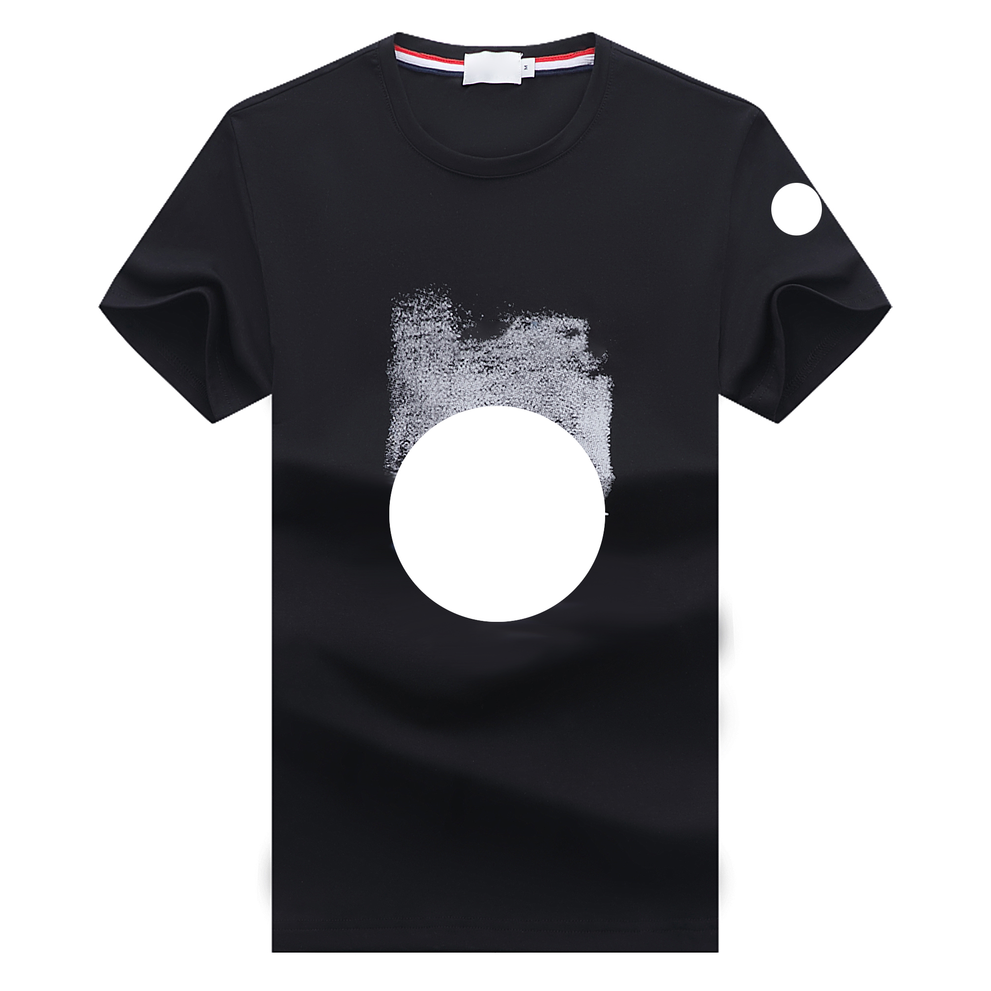 

2022 Monclair Mens T Shirts Colour Neck Print And Embroidered Letter Badge Womens Tees 3color, White;black