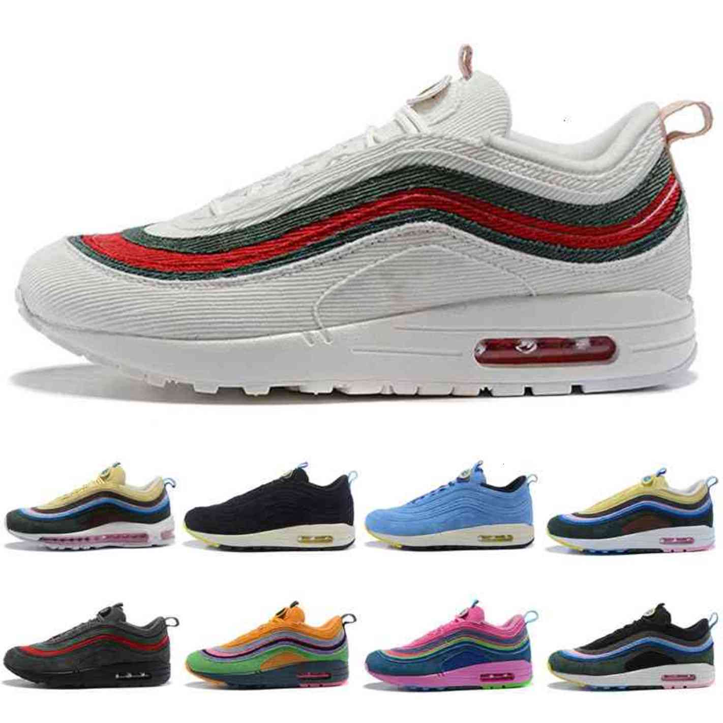 

SW Sean Wotherspoon Air Cushion Vivid Sulfur Multi Yellow Blue Hybrid Mens Womens Shoes, Black