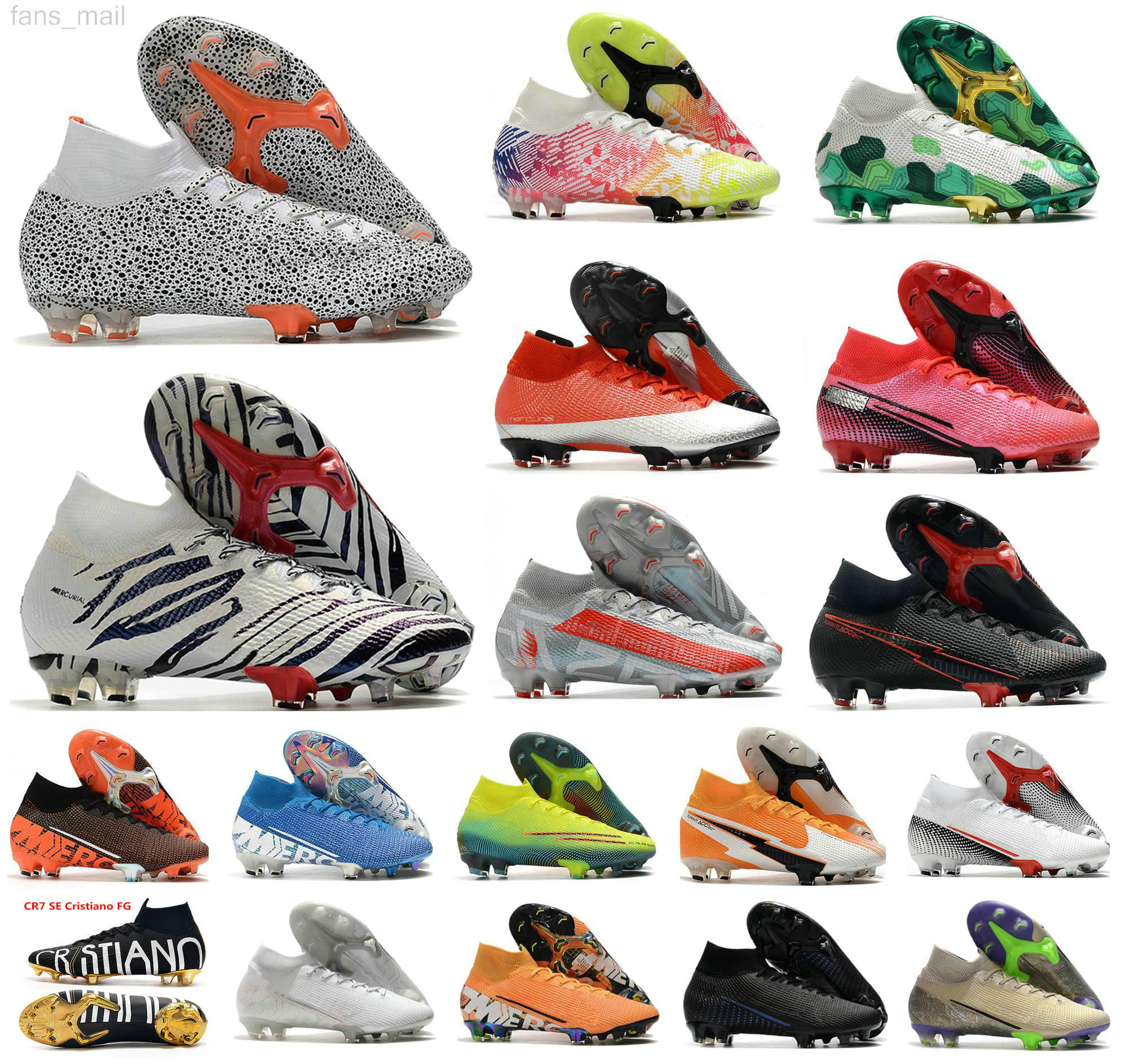 

Top Quality CR7 Mercurial Superfly Ronaldo Soccer Shoes VIII 8 Elite Blueprint FG Sapphire Dream Speed 5 Prism Shadow Mbappe Flames Impulse Pack FG Football Cleats, As picture #3