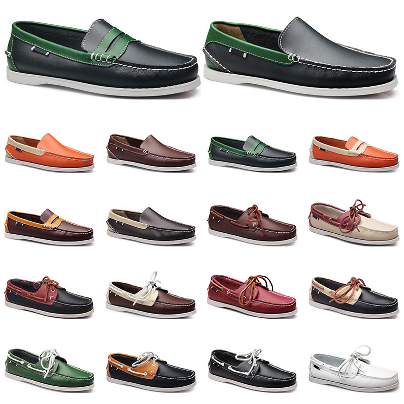 

Womens sneakers Sailing shoe mens casual leather shoes black white red green orange brown outdoor trainers size 38-45 fourty, 14