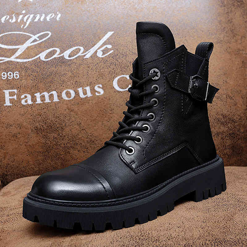 

dress shoes snow boots of leather genuine snow g69h, Black
