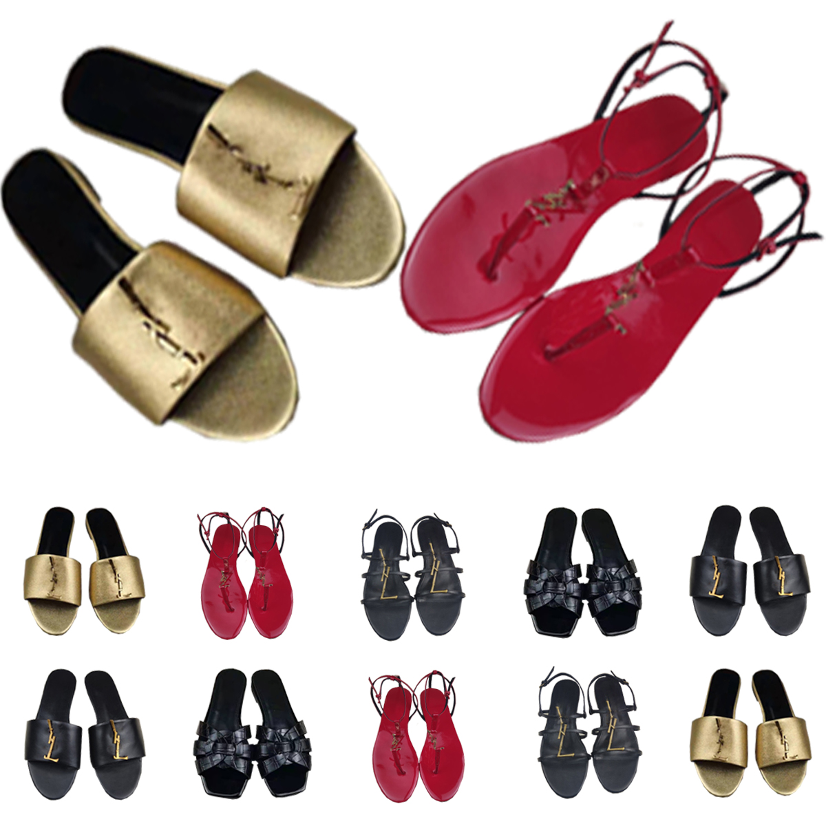 

Sandals Women Slides Sandal Luxurys Designers Shoes Slippers Lady Sexy Summer Wide Flat Slipper Red Bottom Heels with Box 5241, Black