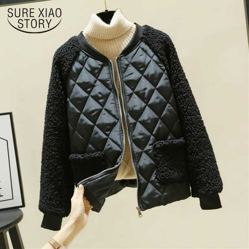 

Thicken Winter Clothes Women Plus Size 3XL Loose Plaid Jackets Imitation Lamb Black Jacket Women Coats White Tops Chic 12307 210527, Green