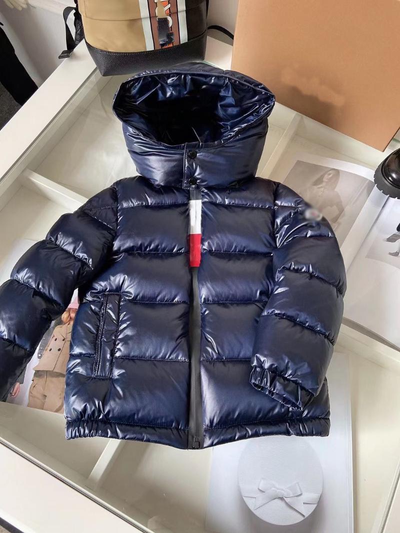 

Down Coat Winter 2021 Children's Jacket Super Western Style Personality Great Contrast Zipper Design, Blue;gray