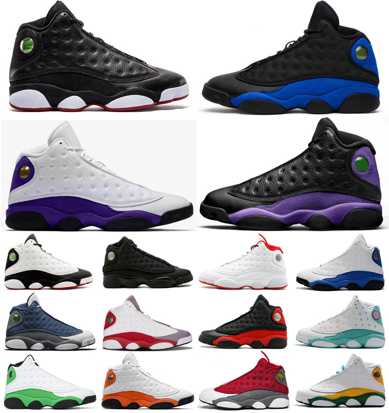 

13 13s Jumpman 2021 Basketball Shoes Mens Womens Reverse Bred Flint Lucky Green Soar Lakers Court Purple Sports Sneakers Trainers Size EUR 36-47, As photo 33