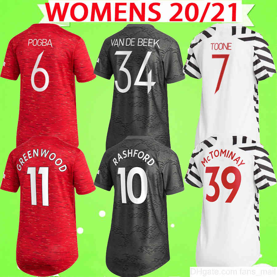 

Manchester Womens 2020 2021 UTD soccer jersey VAN DE BEEK B. FERNANDES ladies jerseys MARTIAL RASHFORD girls man football shirt uniforms 20 21, Black;yellow