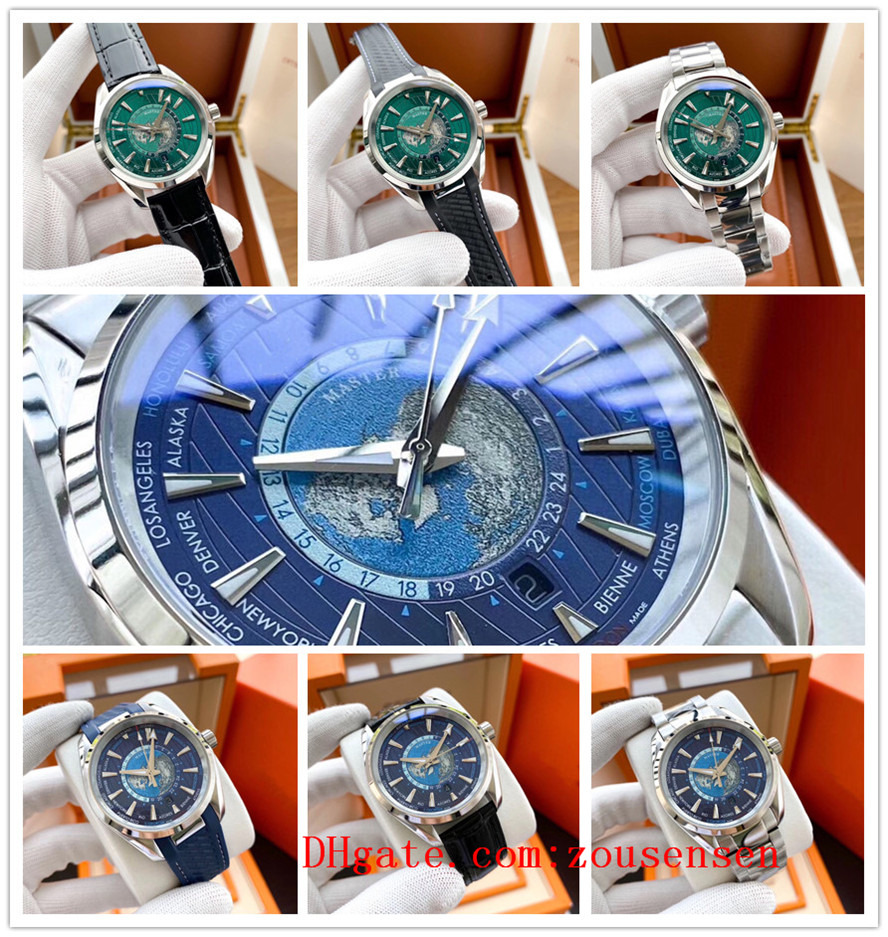 

2021 high quality luxury business brand men watches aqua 007 terra Worldtimer sport wristwatches james bond sea boss master mens watch D2390