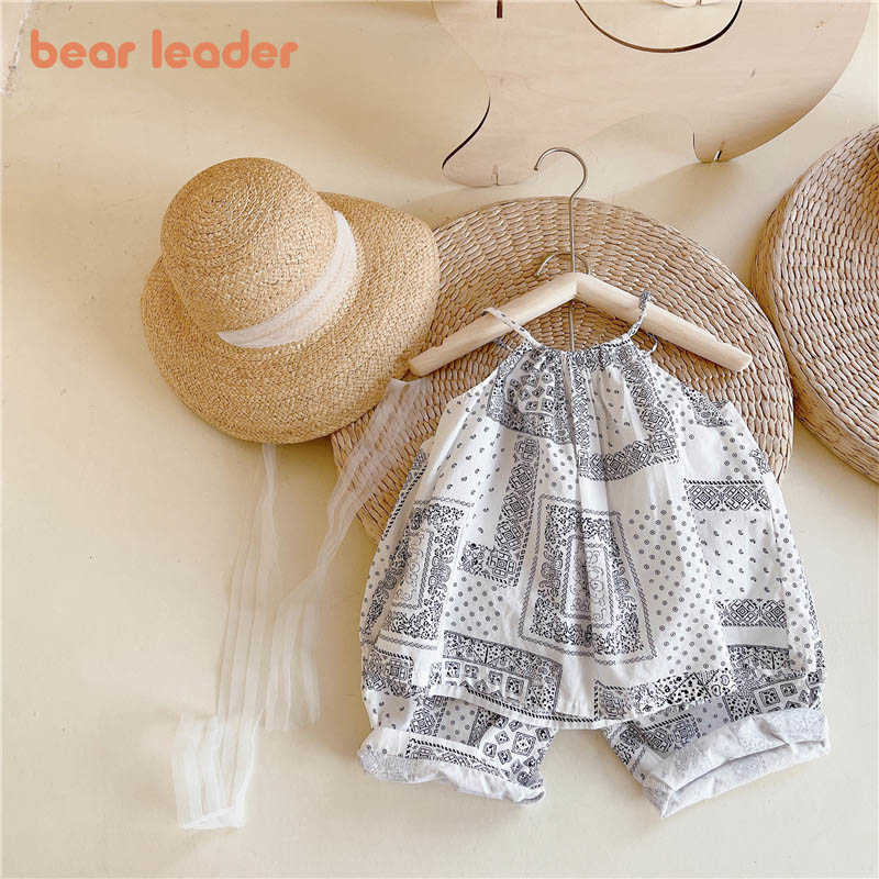 

Bear Leader Kids Girls Fashion Summer Clothes Sets Girl Baby National Dot Print Outfits 2Pcs Children Casual Clothing 1-6Y 210708, Ah2858navyblue