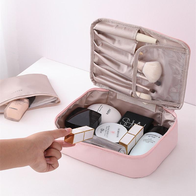 

Womens Fashion Toiletry Makeup Pouch Girl Make Up Bags Cases Neceser Cosmetic Bag Female Travel Organizer Zipper Wash &, S-green