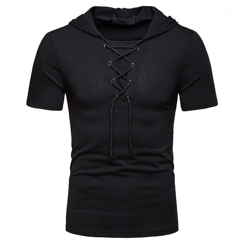 

Running Sets Summer Wear Men's Short Sleeve T-Shirt Zipper Loose Long High Street On Both Sides With Cap, Black;blue